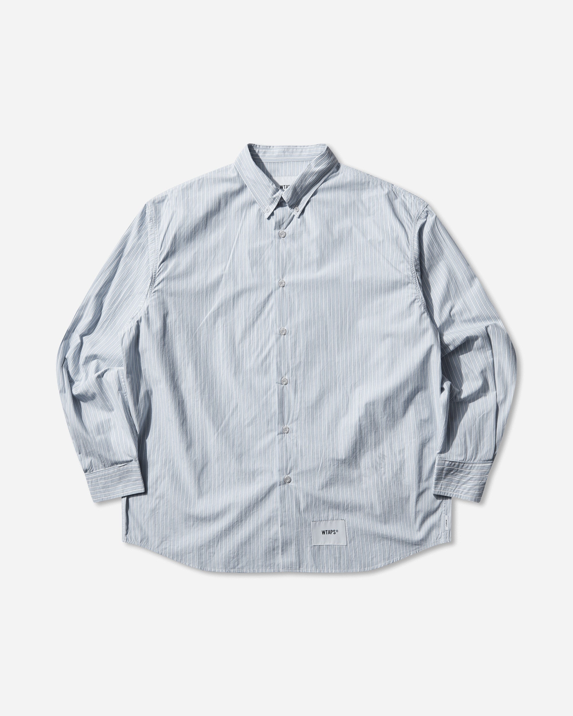 WTAPS Bd 06  Ls  Cotton Broadcloth Textile Of Blue Shirts Longsleeve Shirt 252WVDT-SHM01 BLUE