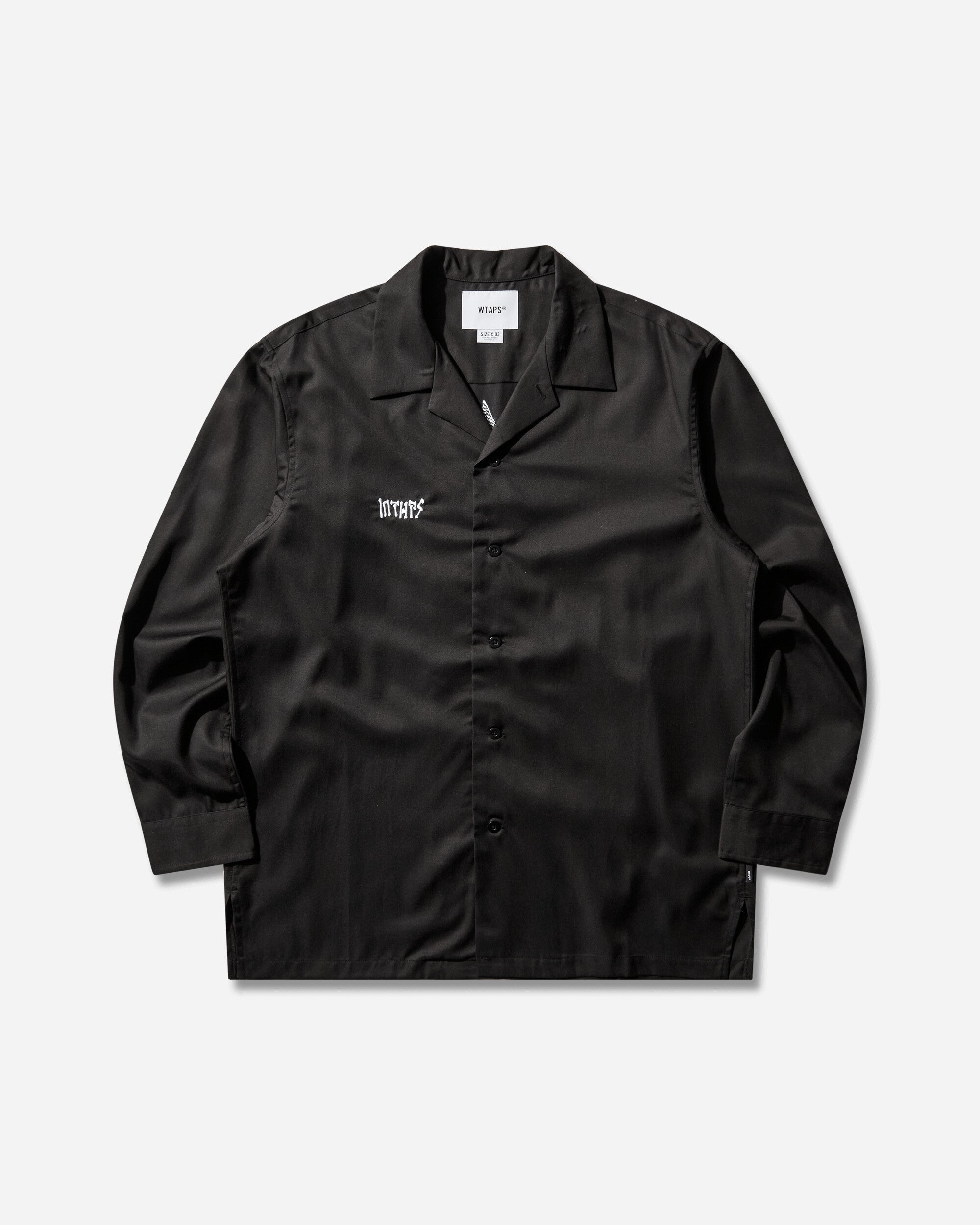 WTAPS Ew  Ls  Ctly Twill Black Shirts Longsleeve Shirt 252TQDT-SHM06 BLACK