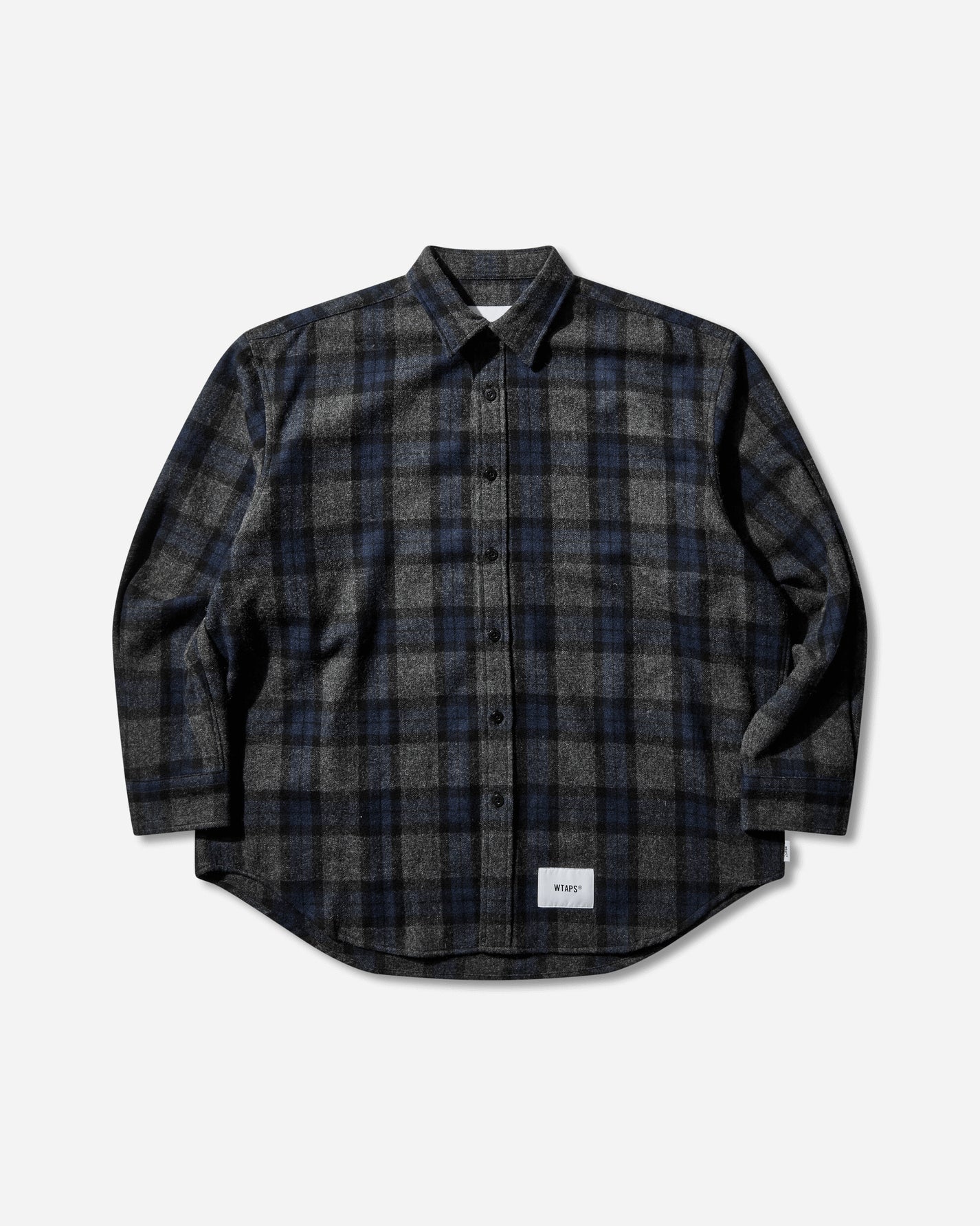 WTAPS Txt 01  Ls  Wopl Tweed Textile Of Navy Shirts Longsleeve Shirt 252TQDT-SHM03 NAVY
