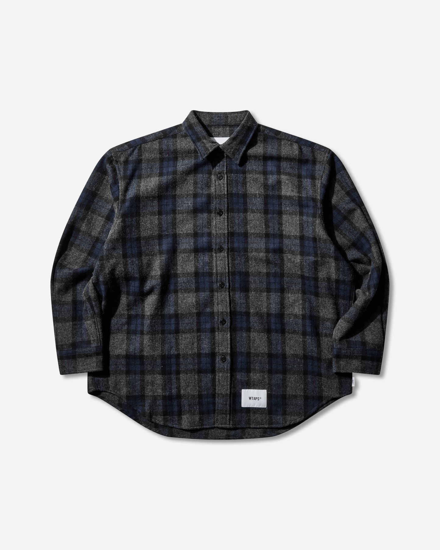 WTAPS Txt 01  Ls  Wopl Tweed Textile Of Navy Shirts Longsleeve Shirt 252TQDT-SHM03 NAVY