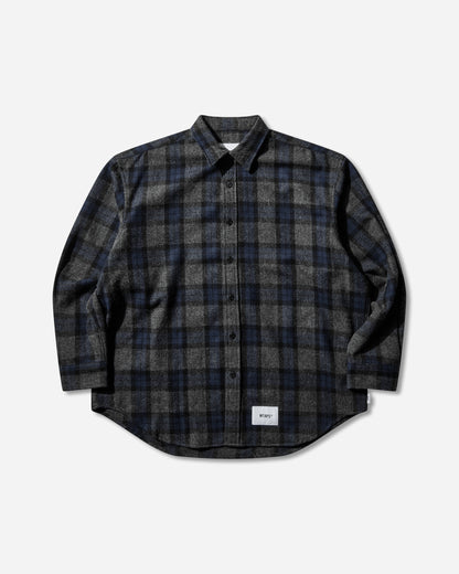 WTAPS Txt 01  Ls  Wopl Tweed Textile Of Navy Shirts Longsleeve Shirt 252TQDT-SHM03 NAVY