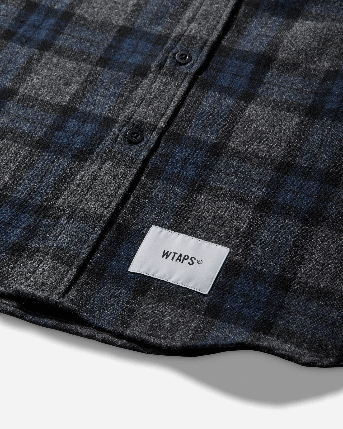 WTAPS Txt 01  Ls  Wopl Tweed Textile Of Navy Shirts Longsleeve Shirt 252TQDT-SHM03 NAVY