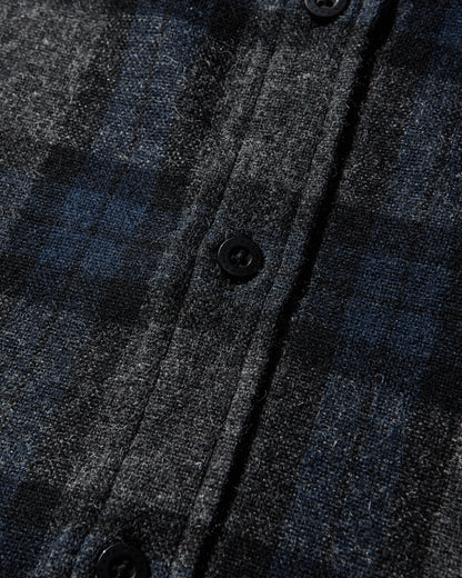 WTAPS Txt 01  Ls  Wopl Tweed Textile Of Navy Shirts Longsleeve Shirt 252TQDT-SHM03 NAVY