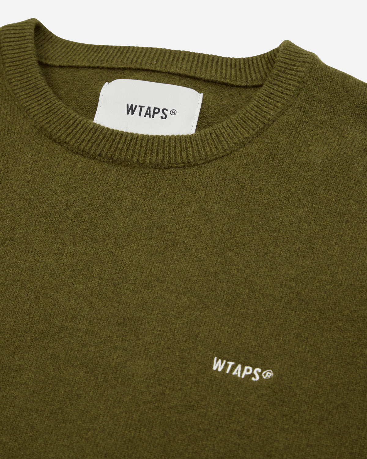 WTAPS Sign Mg Sweater Olive Drab Knitwears Sweaters 262FZDT-KNM01 OLIVE DRAB