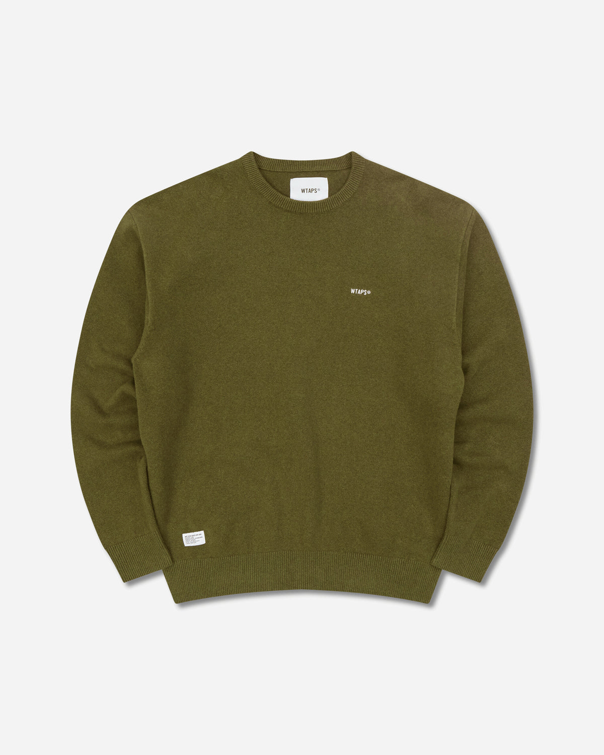 WTAPS Sign Mg Sweater Olive Drab Knitwears Sweaters 262FZDT-KNM01 OLIVE DRAB
