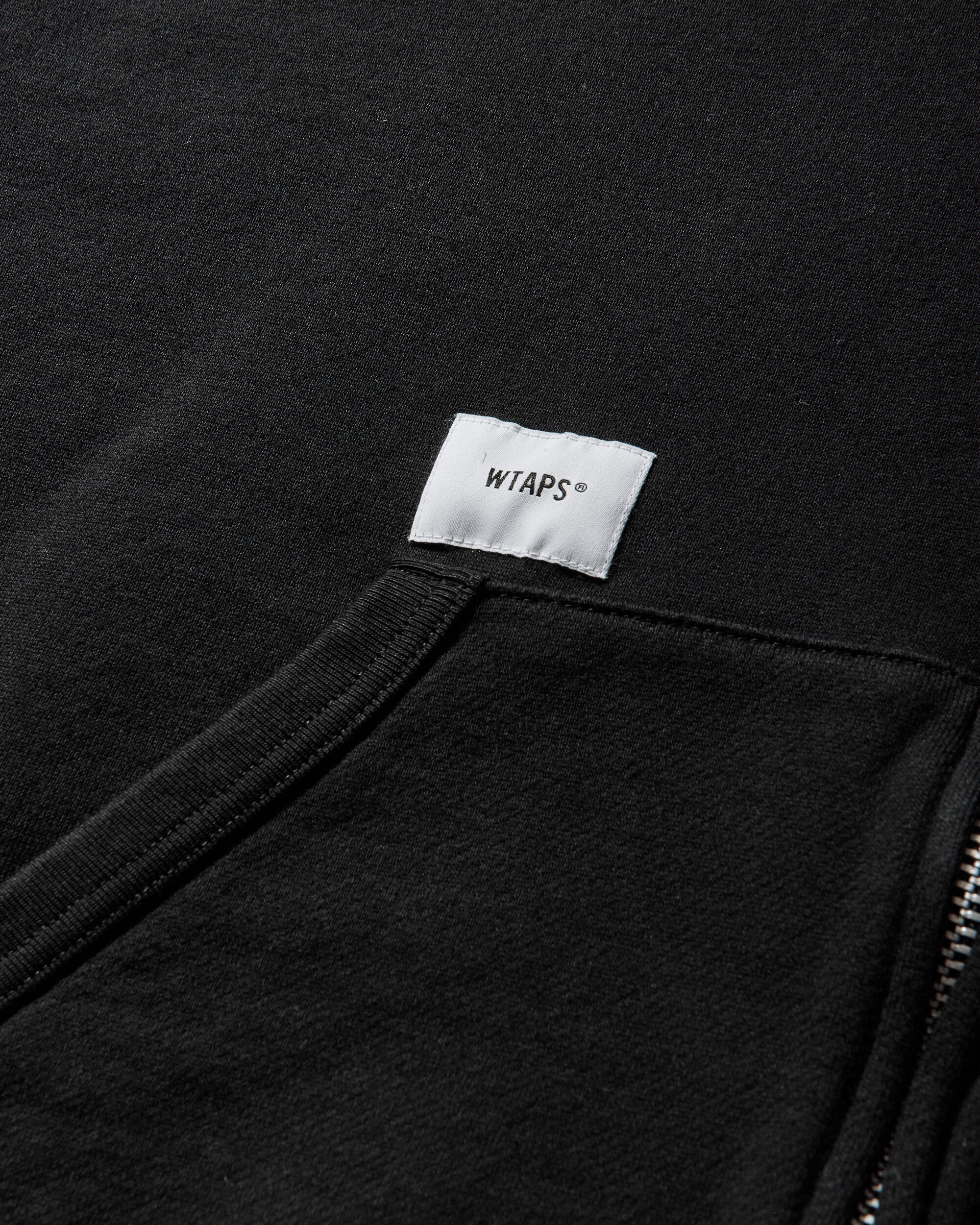WTAPS Throwdy Zip Hoody Cotton Black Sweatshirts Zip-Ups 261ATDT-CSM03 BLK