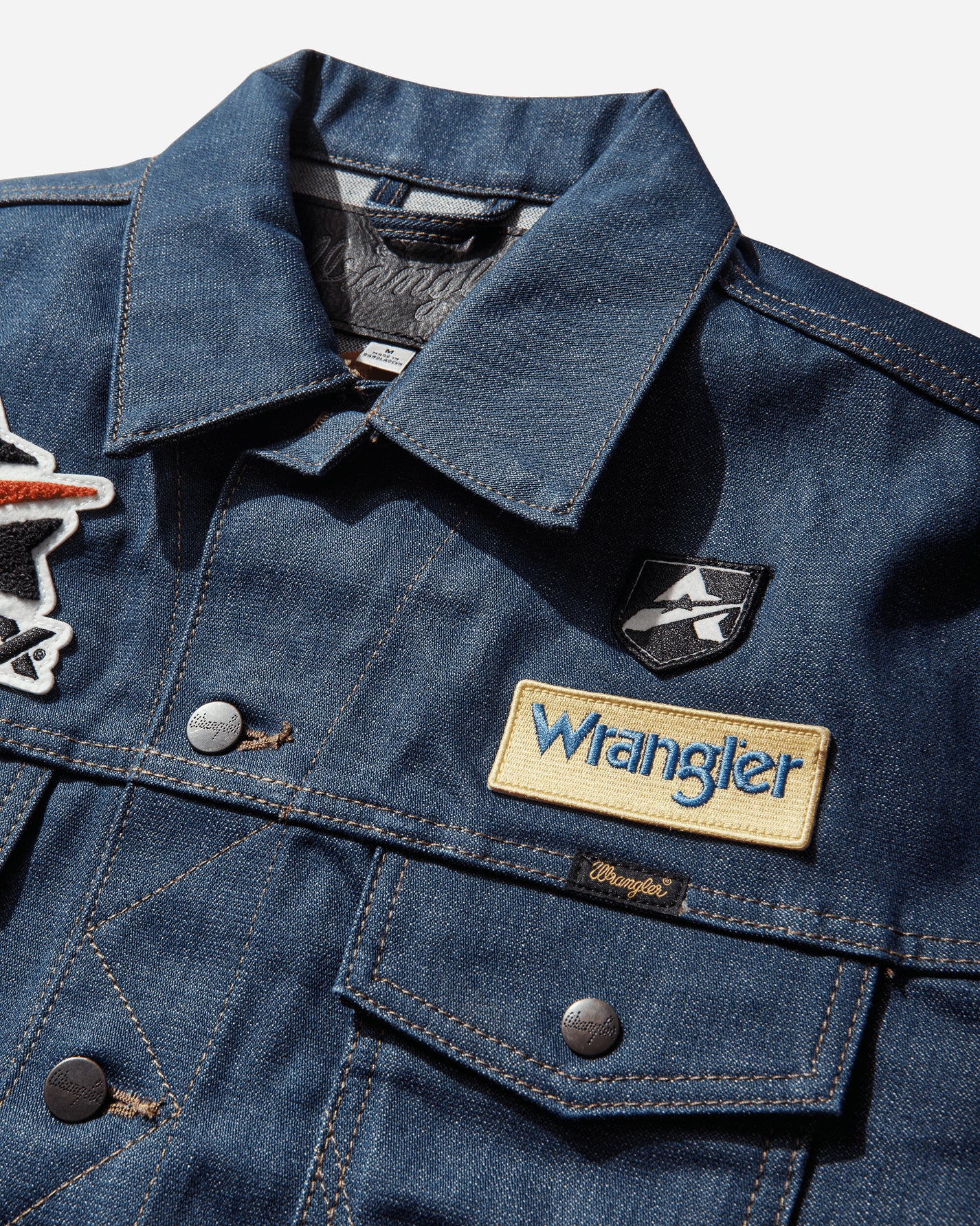 Wrangler Aop Patch Jacket Wrangler Blue Coats and Jackets Denim Jackets 112384272 WRANGLERBLUE