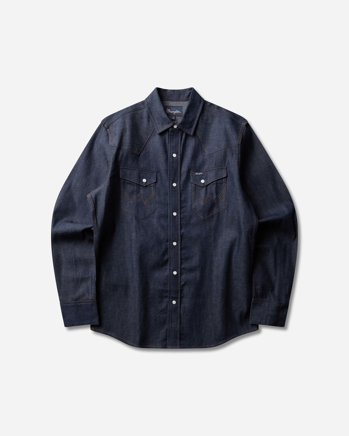 Wrangler 27Mw Indigo Raw Indigo Raw Shirts Longsleeve Shirt F112386976 Indigo Raw