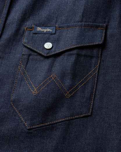 Wrangler 27Mw Indigo Raw Indigo Raw Shirts Longsleeve Shirt F112386976 Indigo Raw