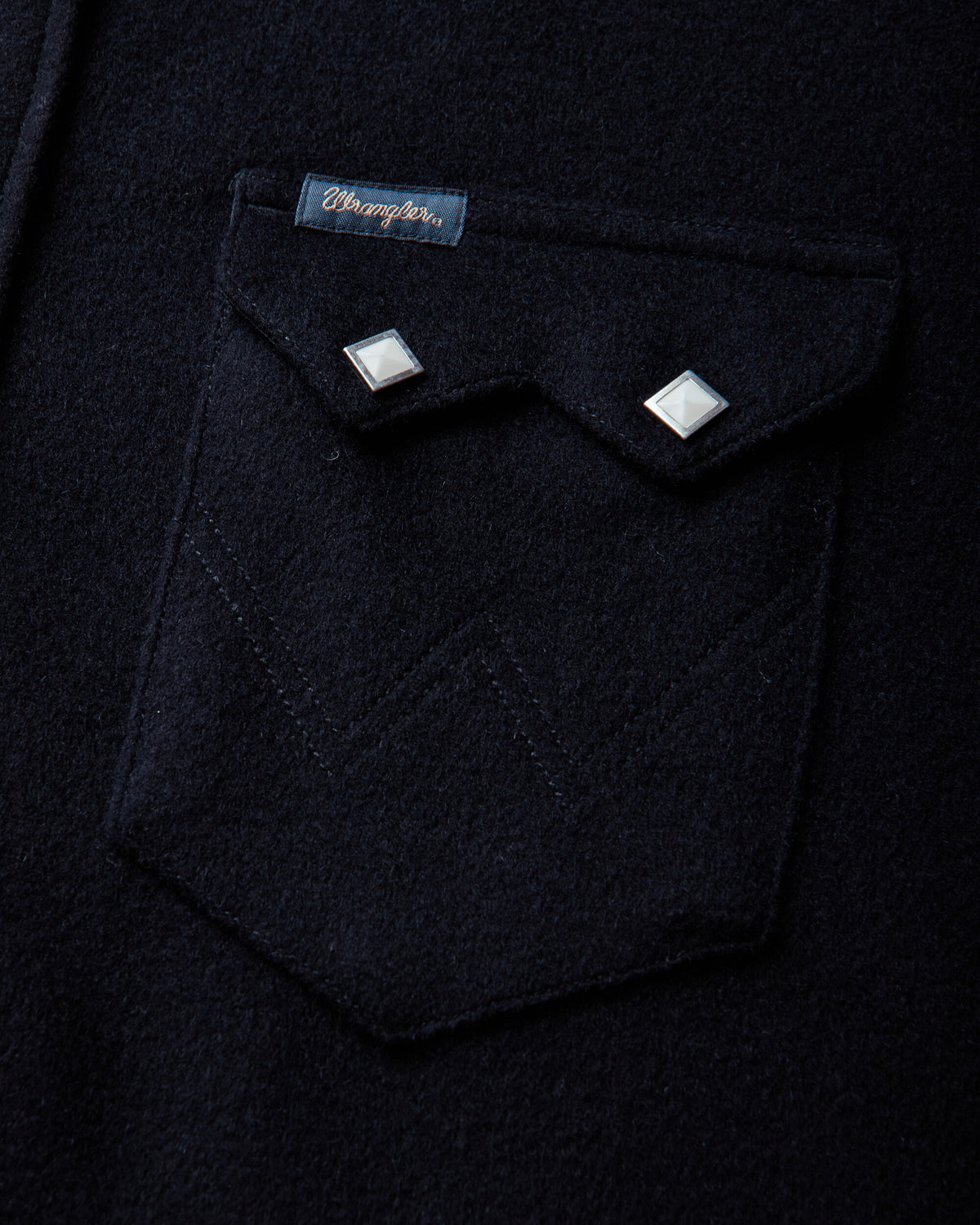 Wrangler Wool Western Shirt Dark Navy Dark Navy Shirts Longsleeve Shirt F112386937 Dark Navy