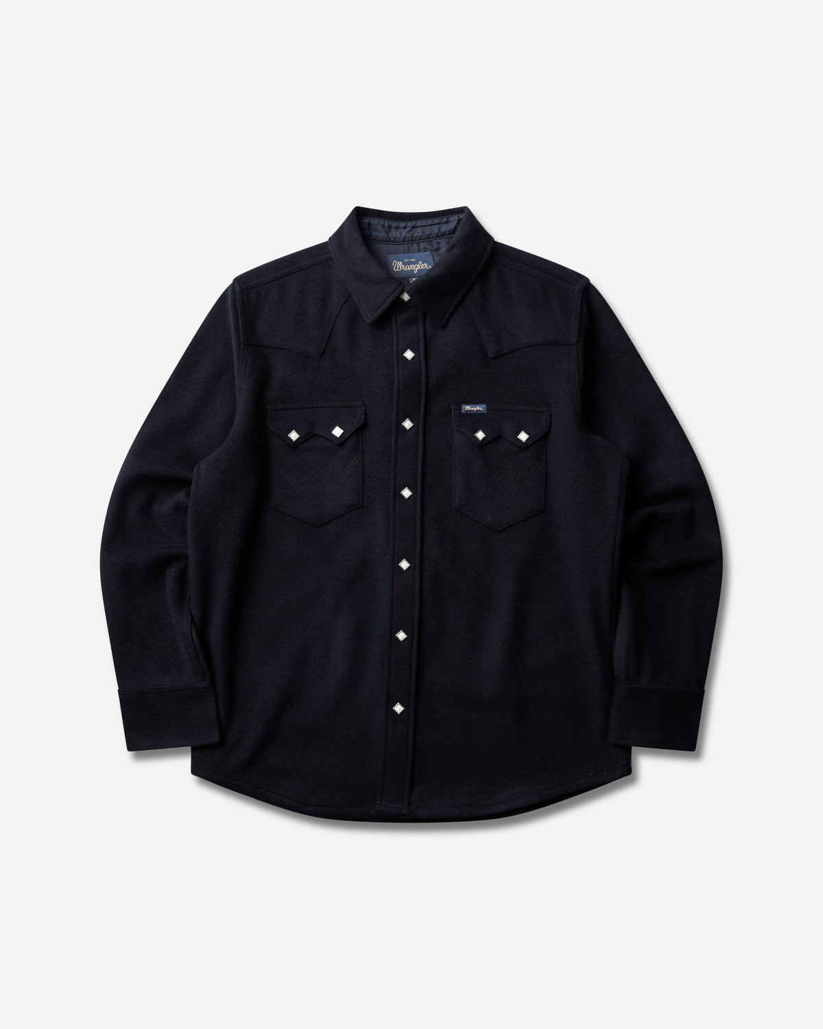 Wrangler Wool Western Shirt Dark Navy Dark Navy Shirts Longsleeve Shirt F112386937 Dark Navy