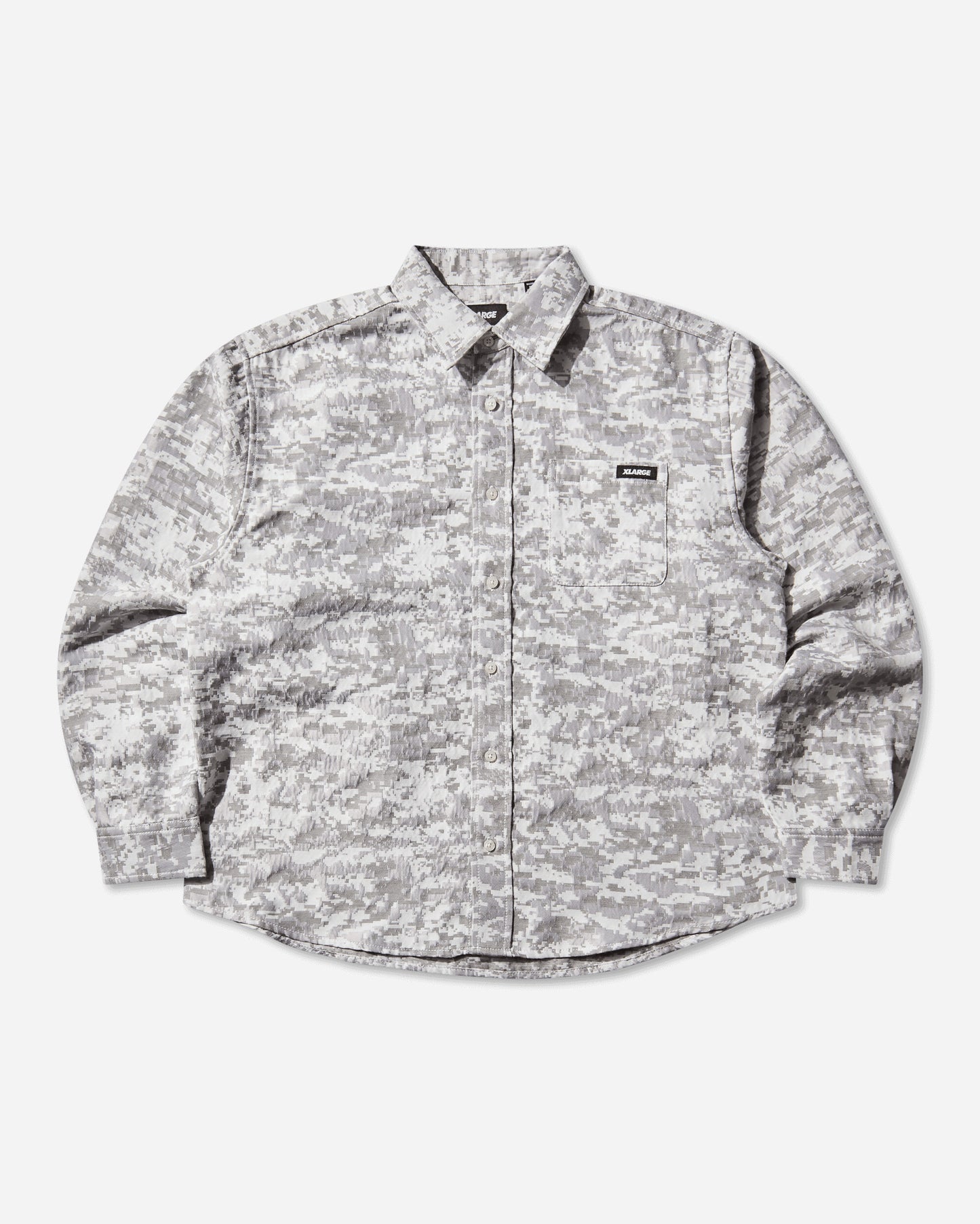 XLARGE Digital Camo Jacquard L/S Shirt White Shirts Longsleeve Shirt F201253014003 0