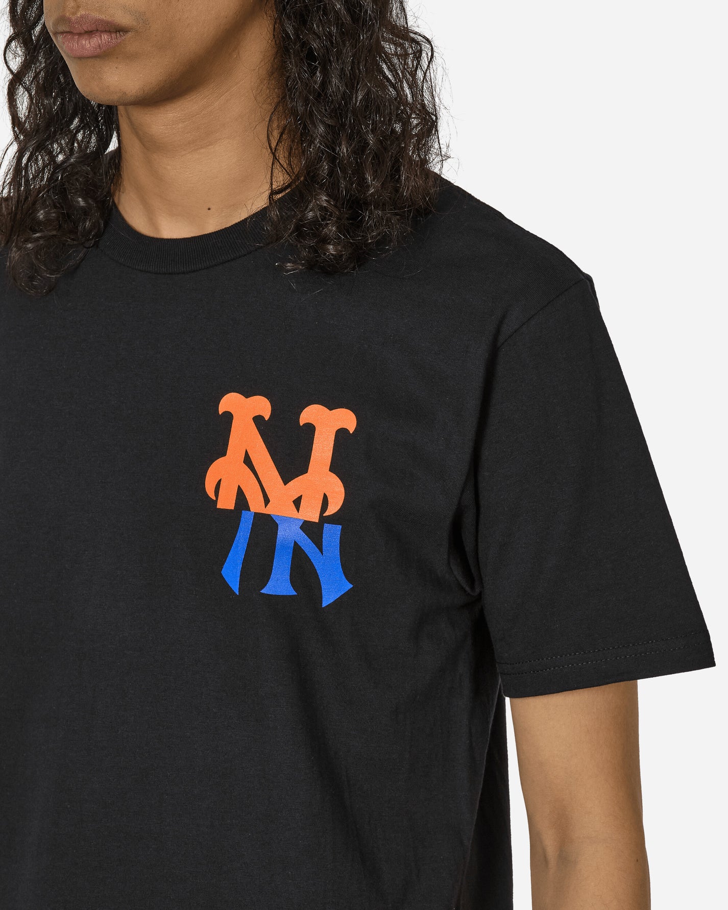 aNYthing Mets Logo T-Shirt Black T-Shirts Shortsleeve ANY-065 BK