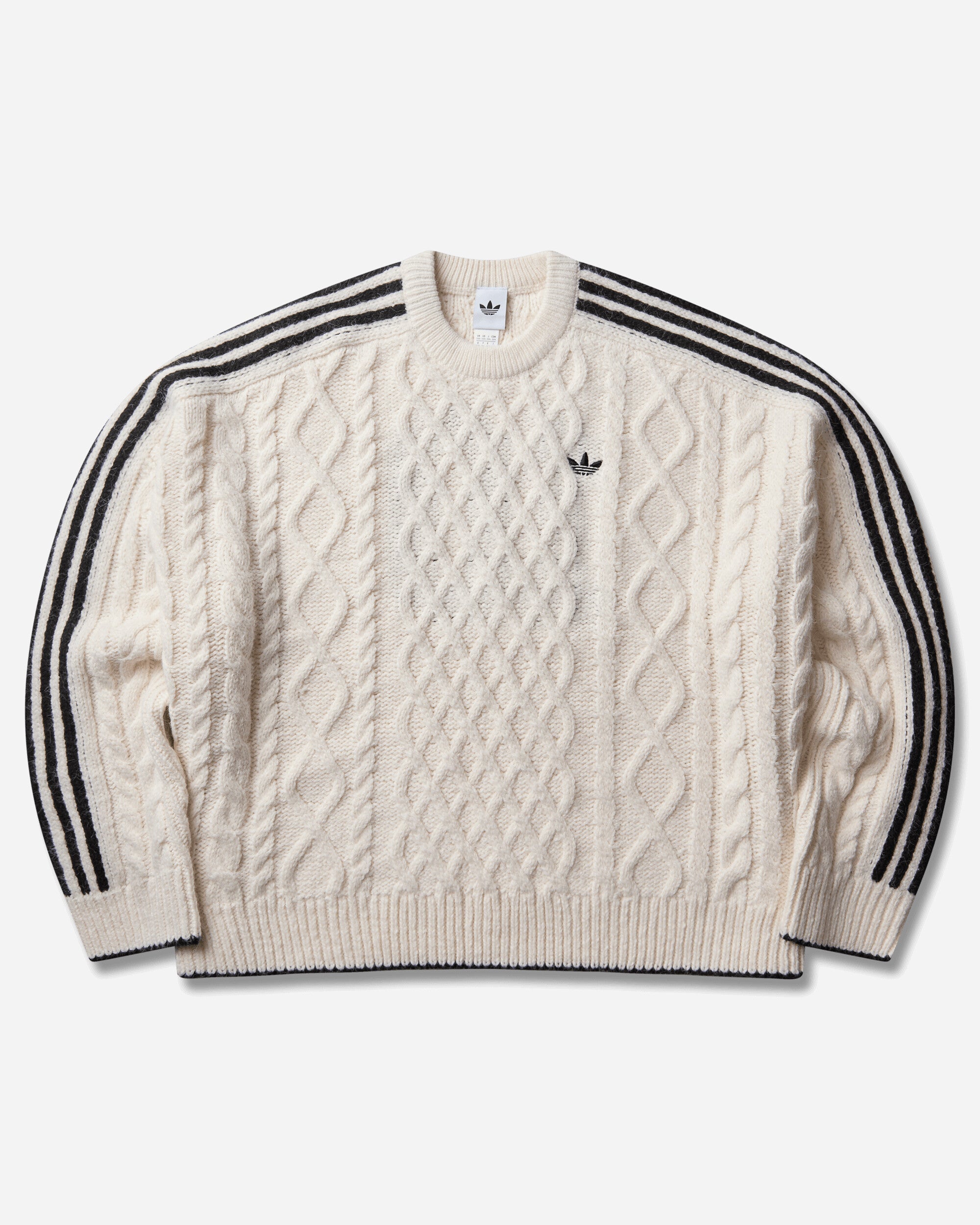 adidas Wmns Cableknit Sw Cwhite/Black Sweatshirts Crewneck KR9620