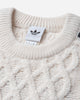 adidas Wmns Cableknit Sw Cwhite/Black Sweatshirts Crewneck KR9620