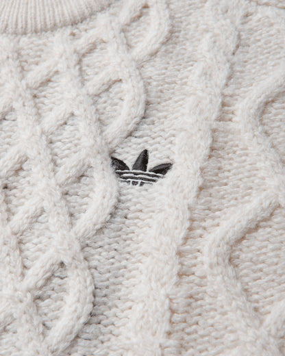 adidas Wmns Cableknit Sw Cwhite/Black Sweatshirts Crewneck KR9620
