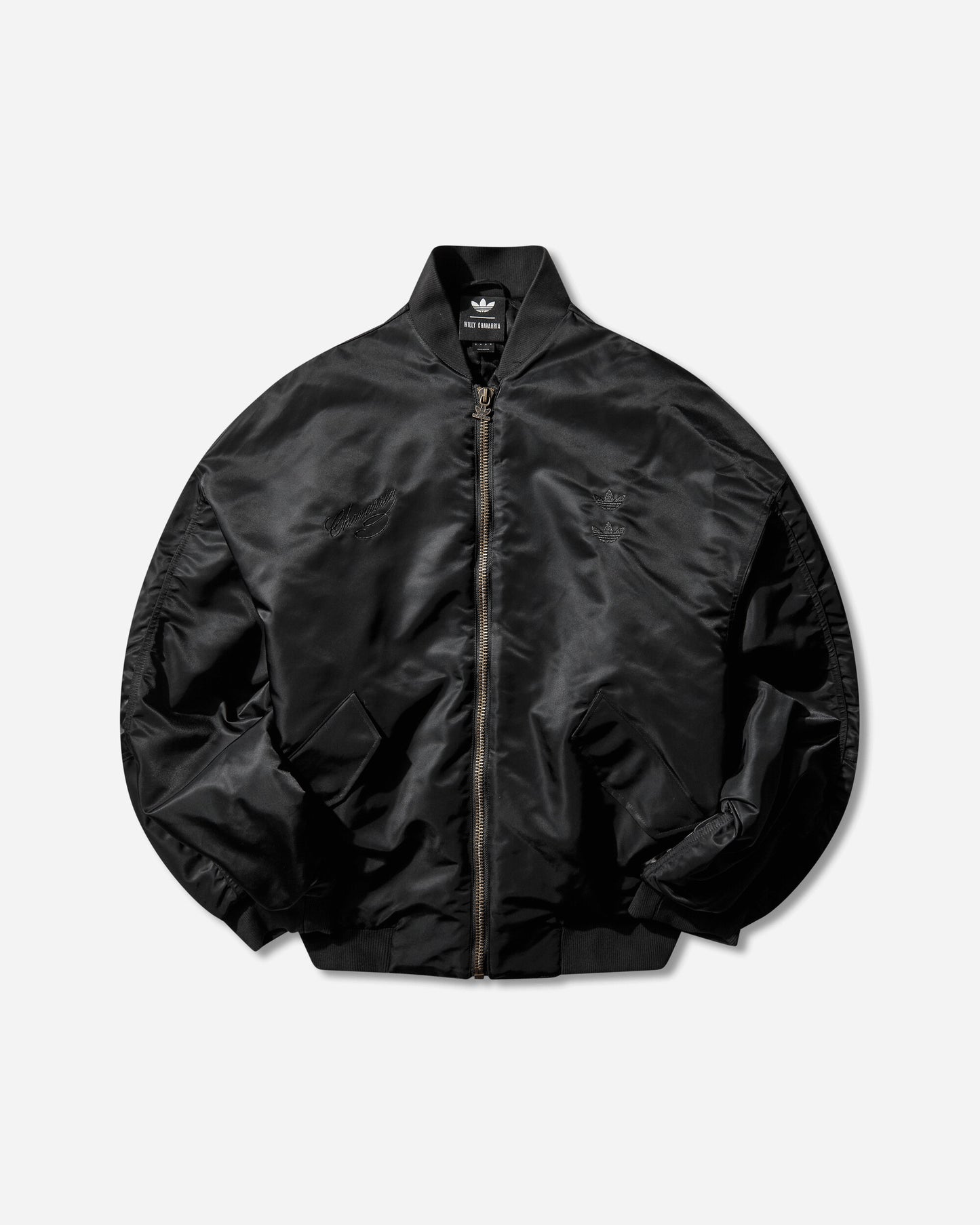 adidas Willy Chavarria Satin Bomber Black Coats and Jackets Jackets KD9361