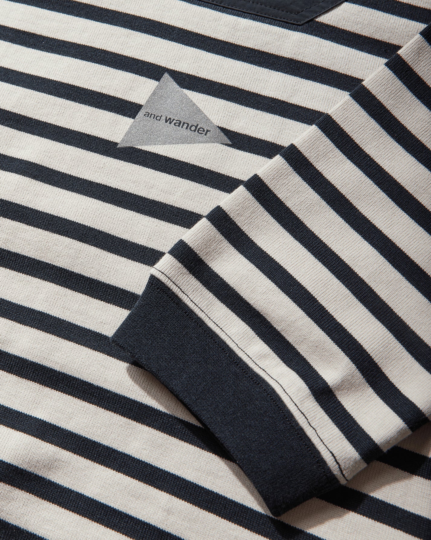 and wander 075  Stripe Pocket Ls T Navy T-Shirts Longsleeve 5746184077 120