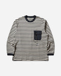 and wander 075  Stripe Pocket Ls T Navy T-Shirts Longsleeve 5746184077 120