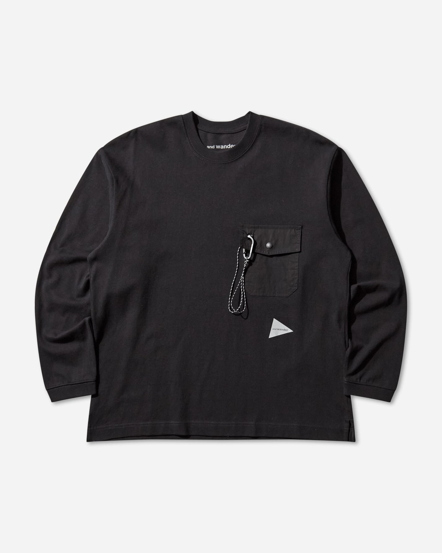 and wander 80  Heavy Cotton Pocket Ls T Black T-Shirts Longsleeve 5745284082 010