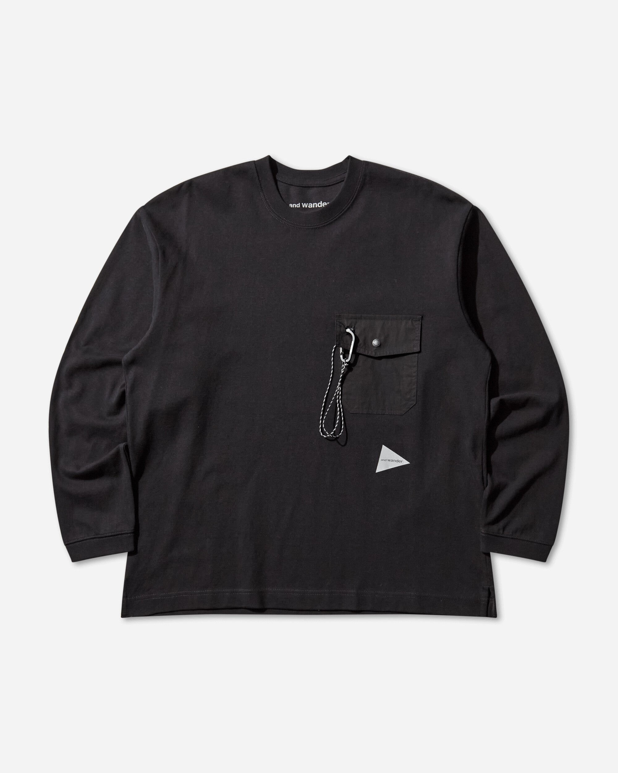 and wander 80  Heavy Cotton Pocket Ls T Black T-Shirts Longsleeve 5745284082 010