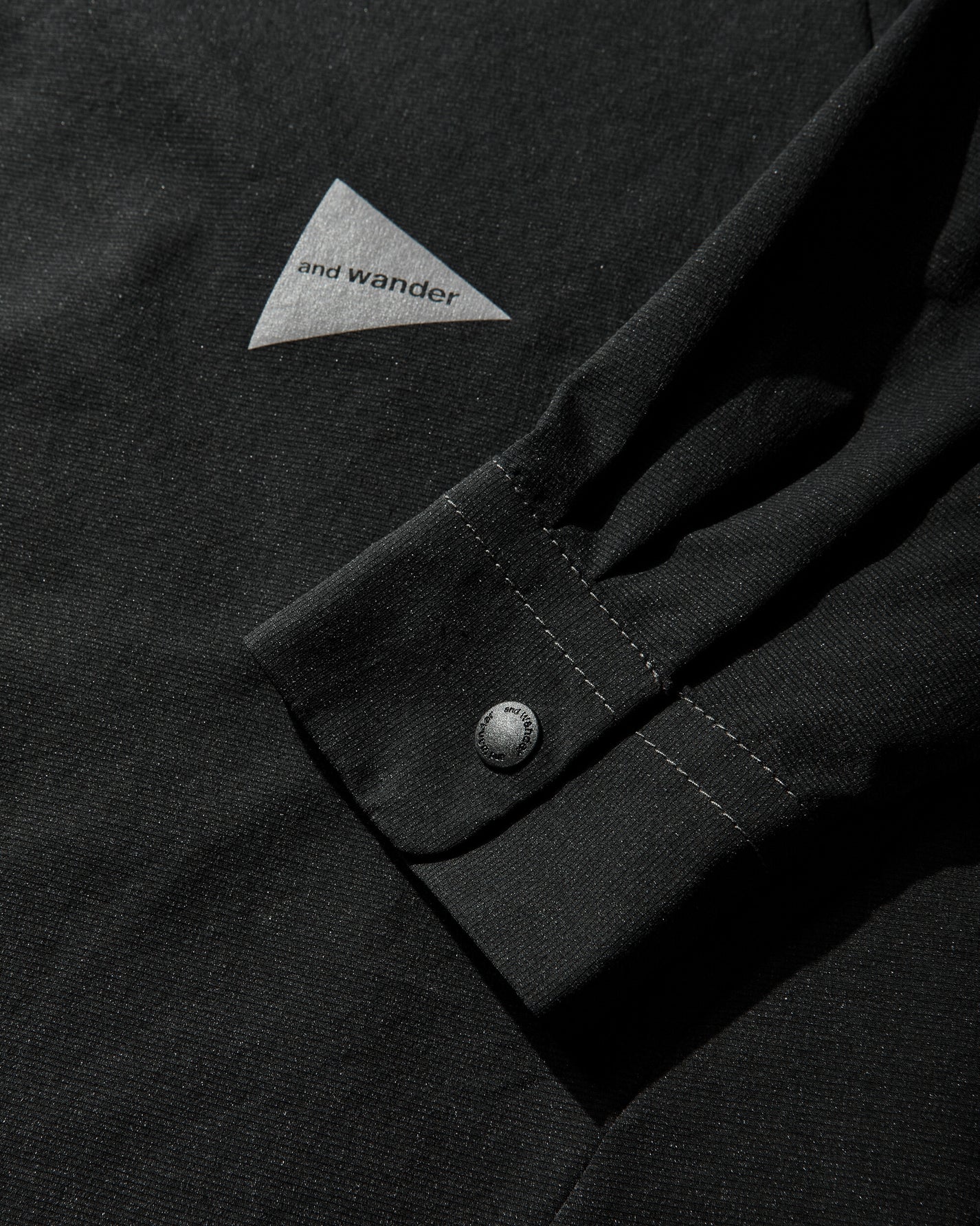 and wander 024  Dry Breathable Ls Shirt Black  Shirts Overshirt 5746143024 010