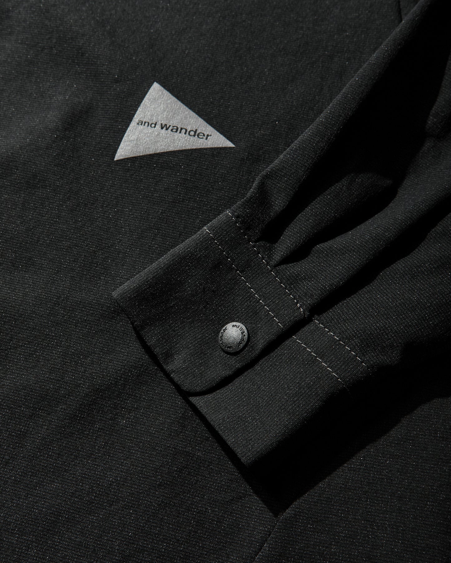 and wander 024  Dry Breathable Ls Shirt Black  Shirts Overshirt 5746143024 010