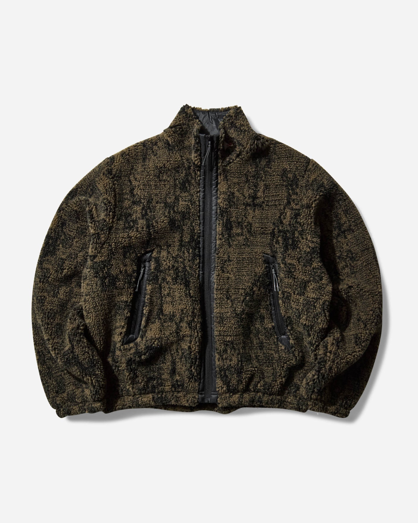 ROA Ewe Furry Jacket Olive Coats and Jackets Fleece Jackets RBMW0506FA339 GRN0012