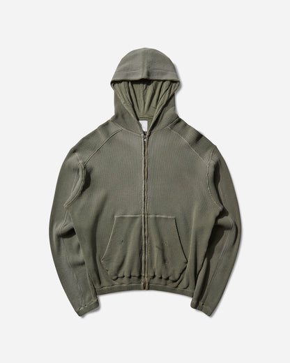 ROA Bee Sun Faded Waffle Zip Up Hoodie Olive Sweatshirts Zip-Ups RBMW0513FA340 GRN0012