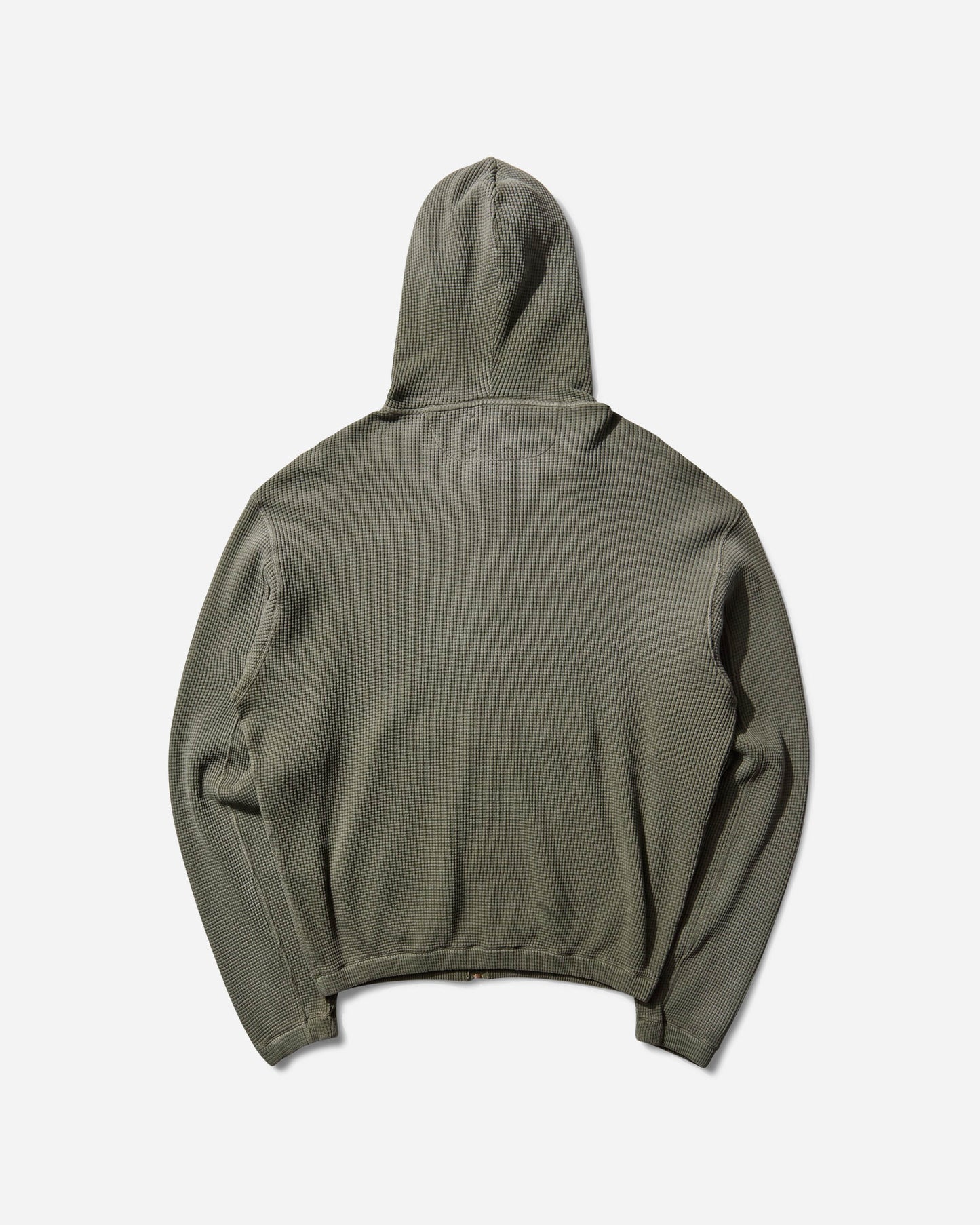 ROA Bee Sun Faded Waffle Zip Up Hoodie Olive Sweatshirts Zip-Ups RBMW0513FA340 GRN0012