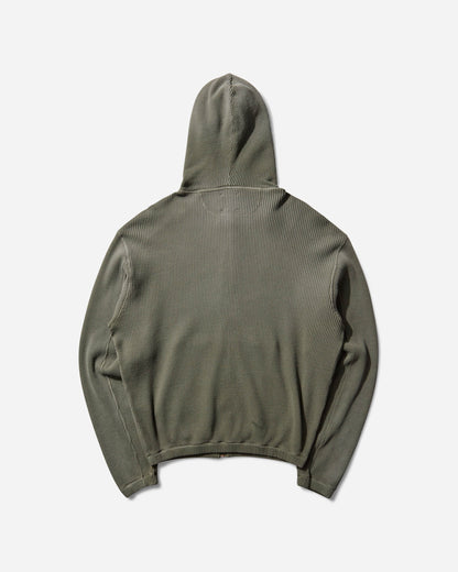ROA Bee Sun Faded Waffle Zip Up Hoodie Olive Sweatshirts Zip-Ups RBMW0513FA340 GRN0012