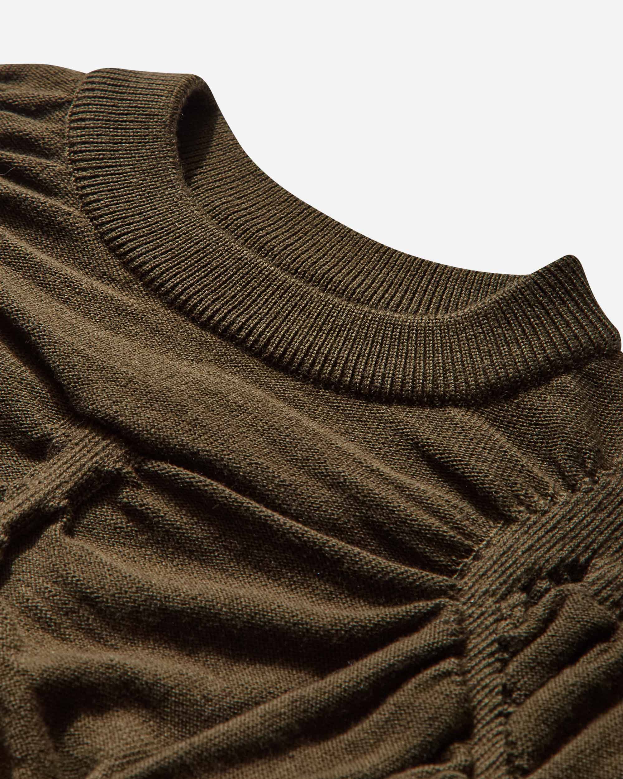 ROA Pinched Wool Knit Top Olive Knitwears Sweaters RBWW063YA24 GRN0012