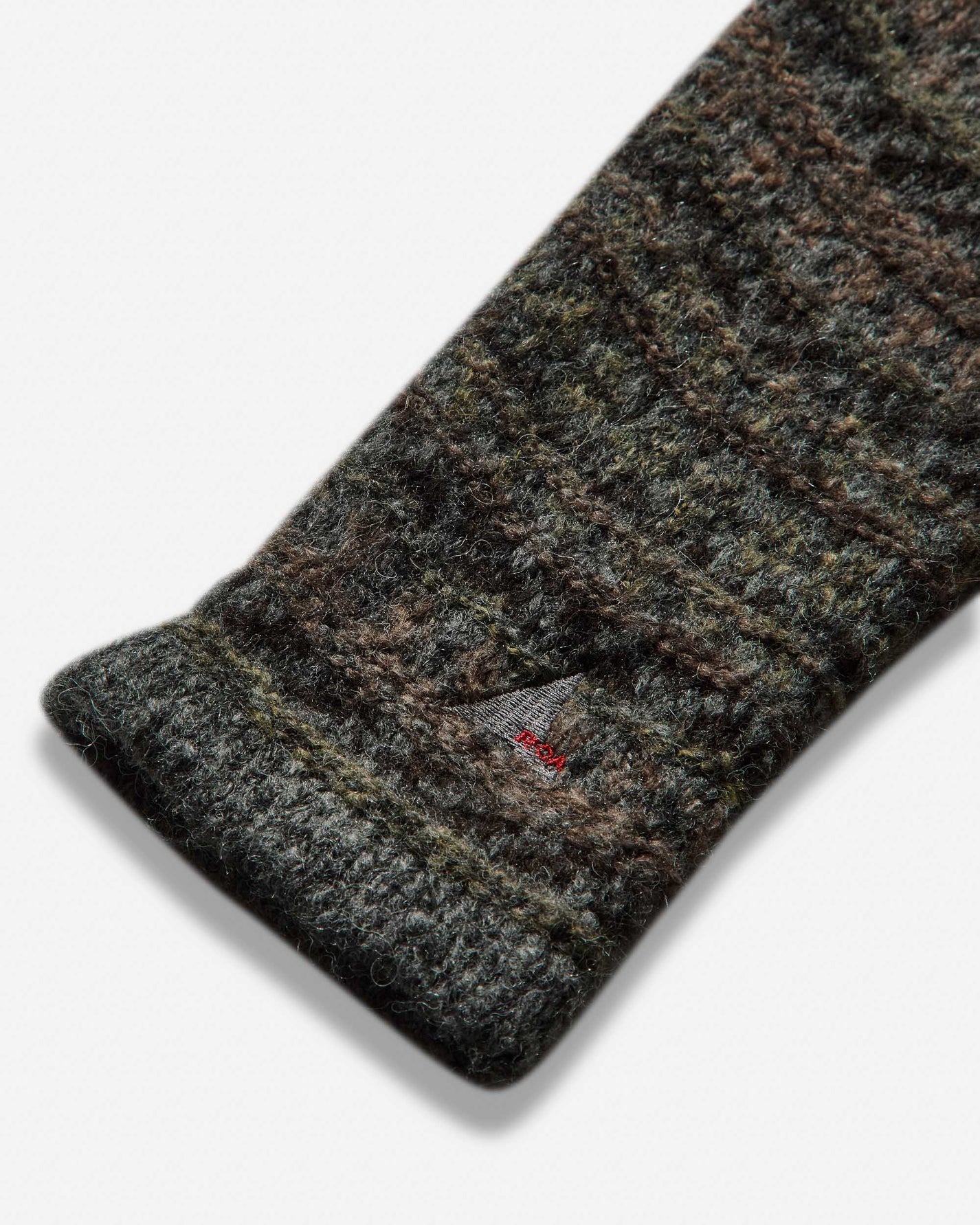 ROA Fair Isle Felted Knit Zip Up Hoodie Olive Knitwears Sweaters RBMW0520YA74 GRN0012