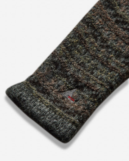 ROA Fair Isle Felted Knit Zip Up Hoodie Olive Knitwears Sweaters RBMW0520YA74 GRN0012