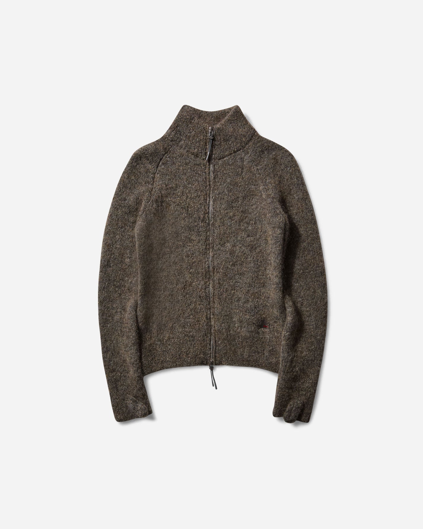 ROA Tasna Mohair Zip Up Sweater Dark Taupe Knitwears Sweaters RBWW062YA23 BEG0025