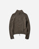 ROA Tasna Mohair Zip Up Sweater Dark Taupe Knitwears Sweaters RBWW062YA23 BEG0025