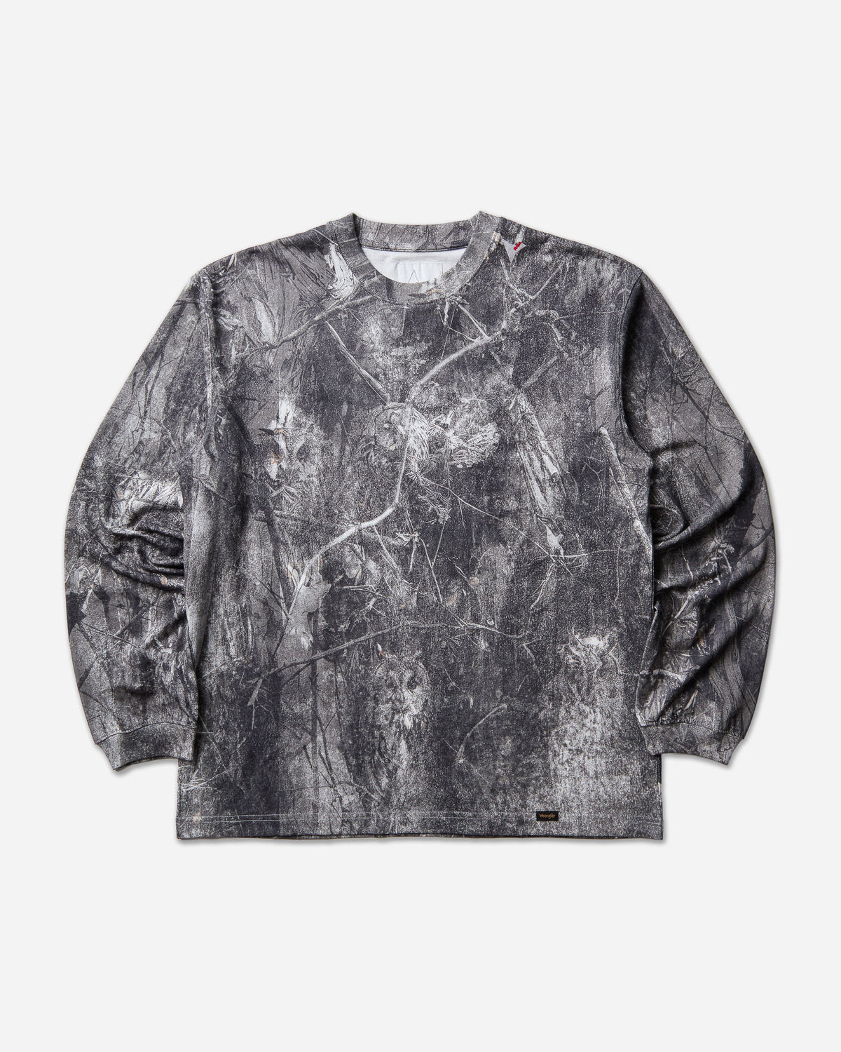 ROA Roa X Wrangler Jersey Long Sleeve Washed Pattern Owl Dark Owl Dark Shirts Longsleeve YBUW085JY05 BLK0001