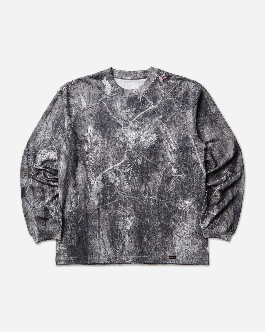 ROA Roa X Wrangler Jersey Long Sleeve Washed Pattern Owl Dark Owl Dark Shirts Longsleeve YBUW085JY05 BLK0001