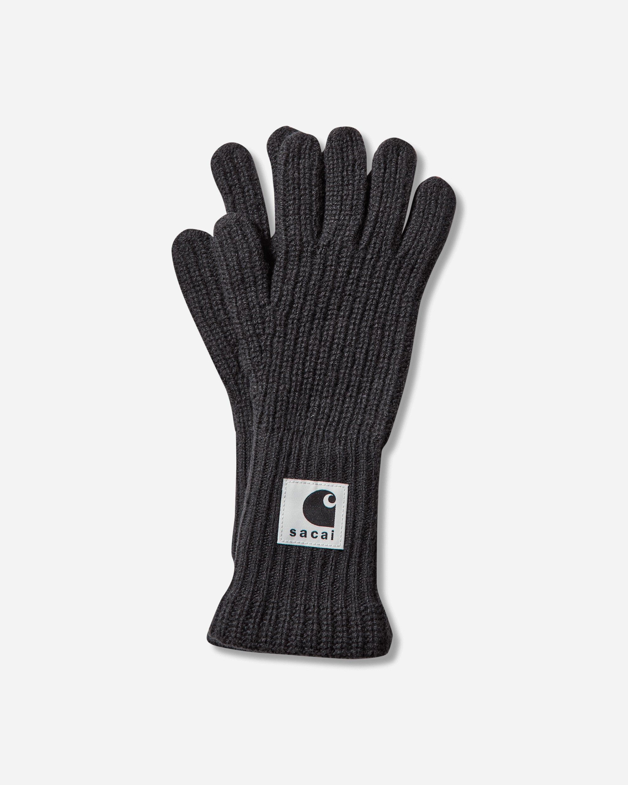 sacai Carhartt Wip Wool Knit Gloves Black Gloves and Scarves Gloves 25-00999S 001