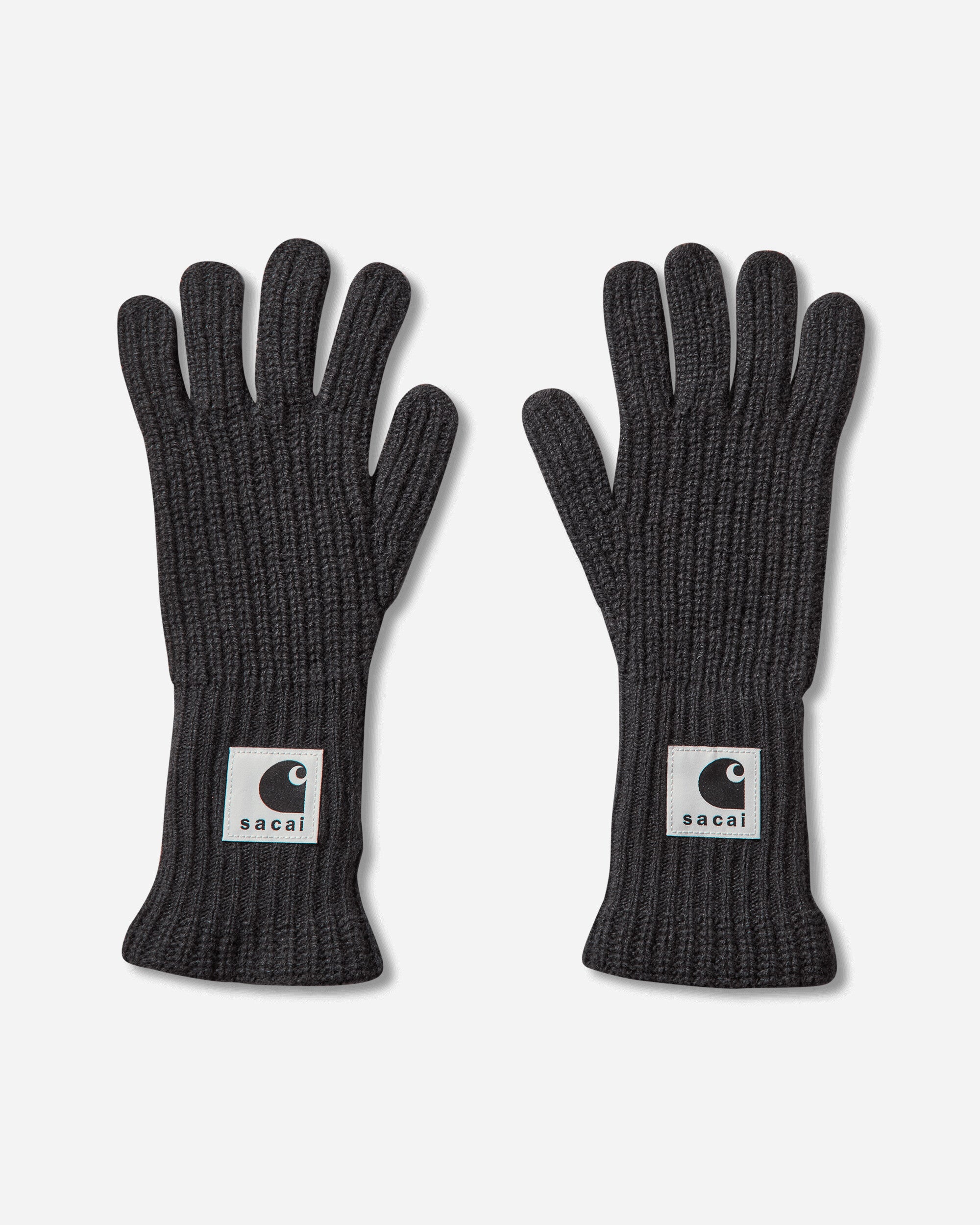 sacai Carhartt Wip Wool Knit Gloves Black Gloves and Scarves Gloves 25-00999S 001