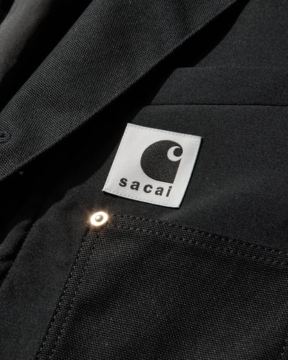 sacai Carhartt Wip Suiting X Duck Jacket Black Coats and Jackets Blazers 26-03989M 001