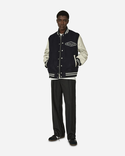 sacai Sacai Gonz Wool Melton X Leather Blouson Navy/Offwhite Coats and Jackets Bomber Jackets 24-03523M 257