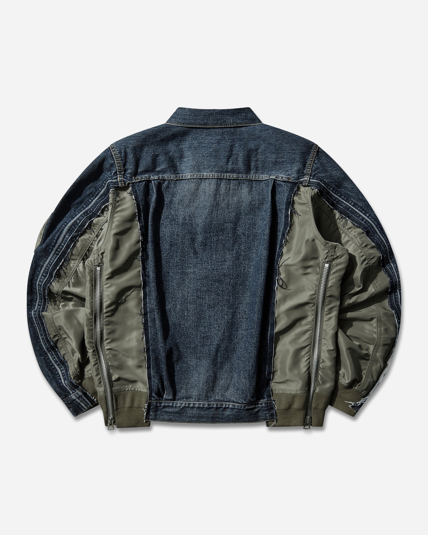 sacai Denim X Nylon Twill Jacket Blue Coats and Jackets Denim Jackets SCM-303 401