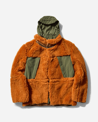 sacai Faux Shearling Blouson Orange/Khaki Coats and Jackets Fleece Jackets 25-03854M 858