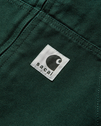 sacai Carhartt Wip Washed Duck Hooded Blouson Green Coats and Jackets Jackets 25-03859M 551