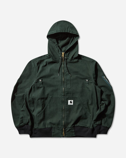 sacai Carhartt Wip Washed Duck Hooded Blouson Green Coats and Jackets Jackets 25-03859M 551