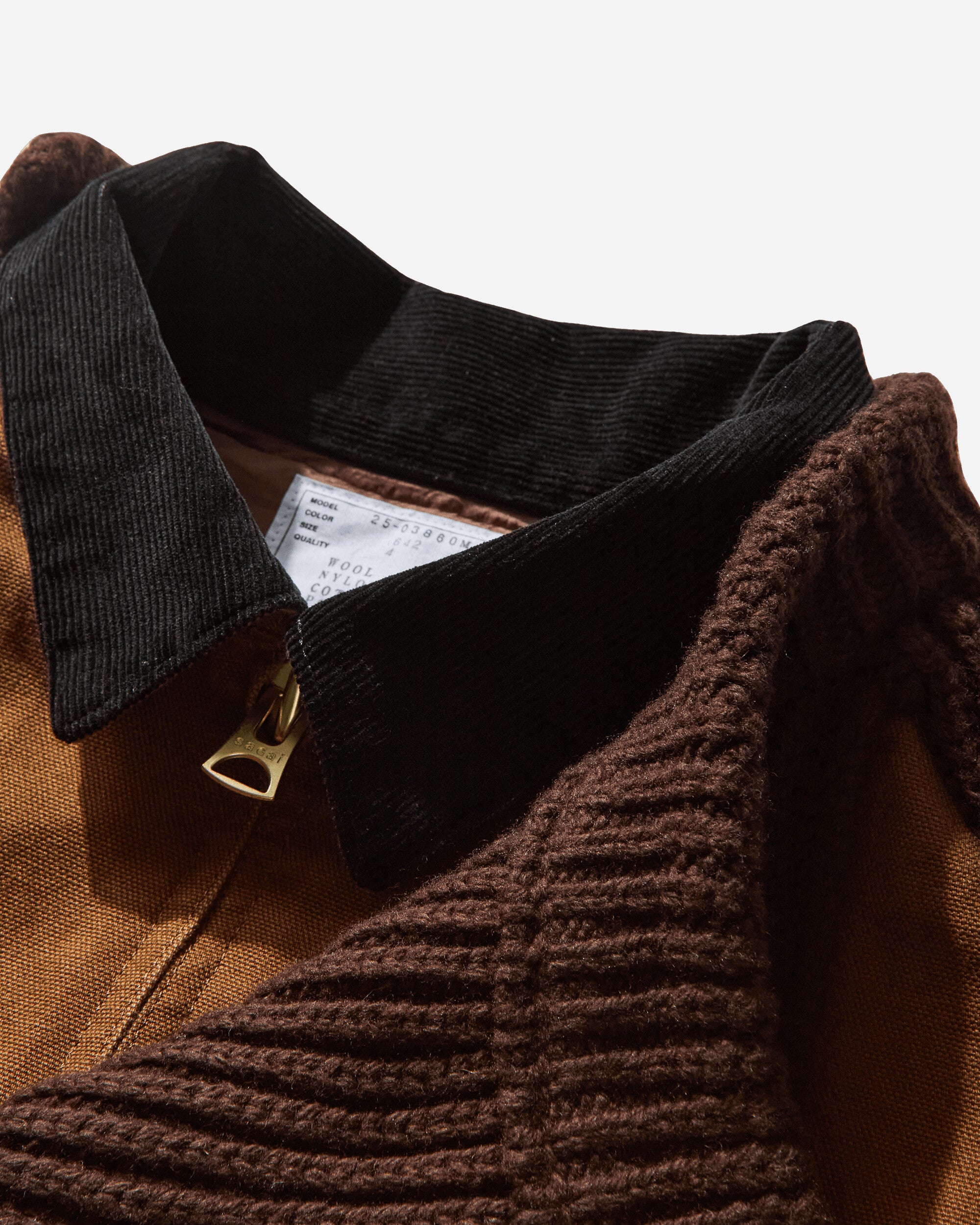 sacai Carhartt Wip Washed Duck X Wool Knit Blouson D/Beige Coats and Jackets Jackets 25-03860M 642