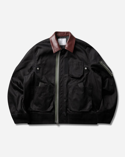 sacai Cotton Chino Blouson Black Coats and Jackets Jackets 26-04031M 001