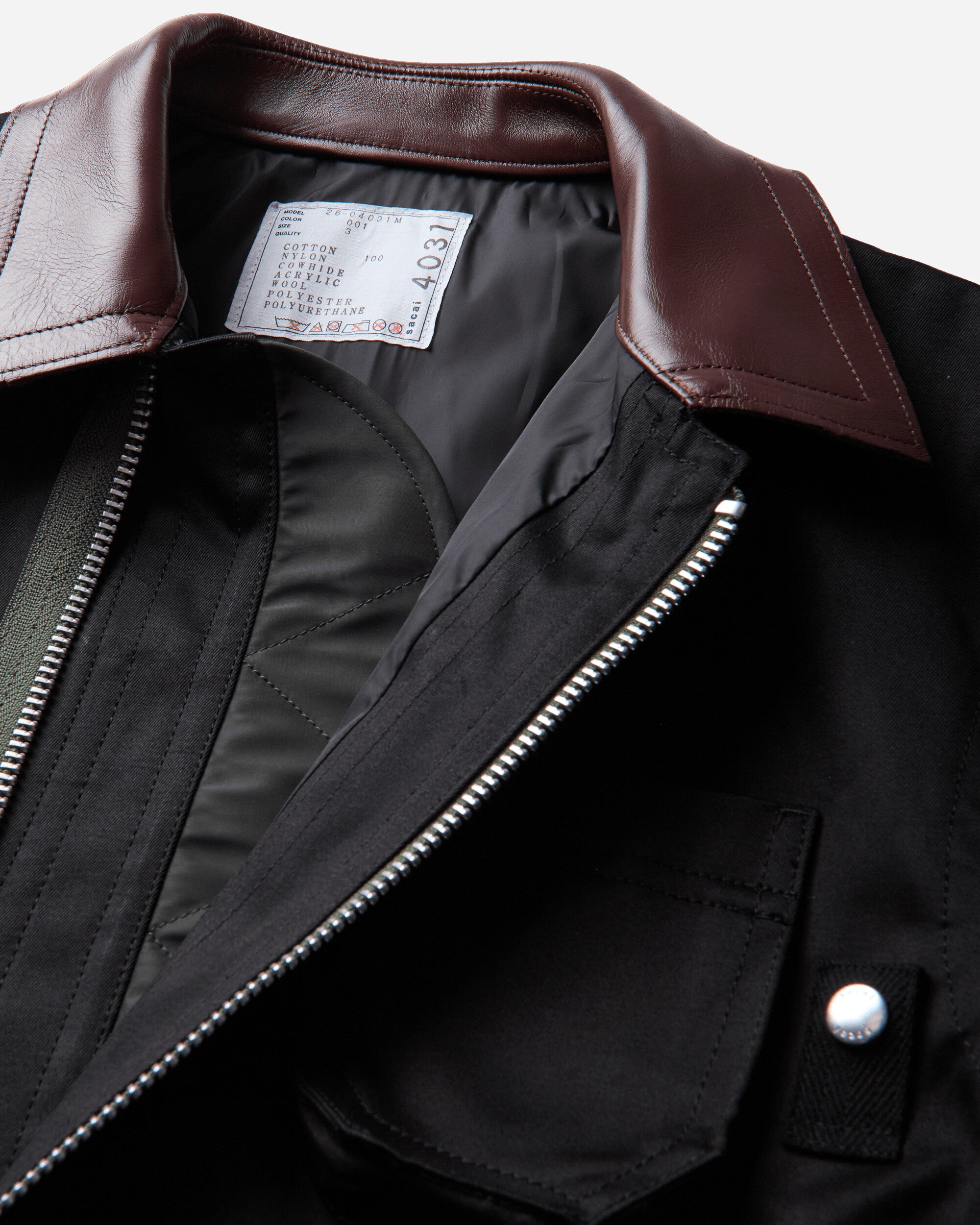 sacai Cotton Chino Blouson Black Coats and Jackets Jackets 26-04031M 001