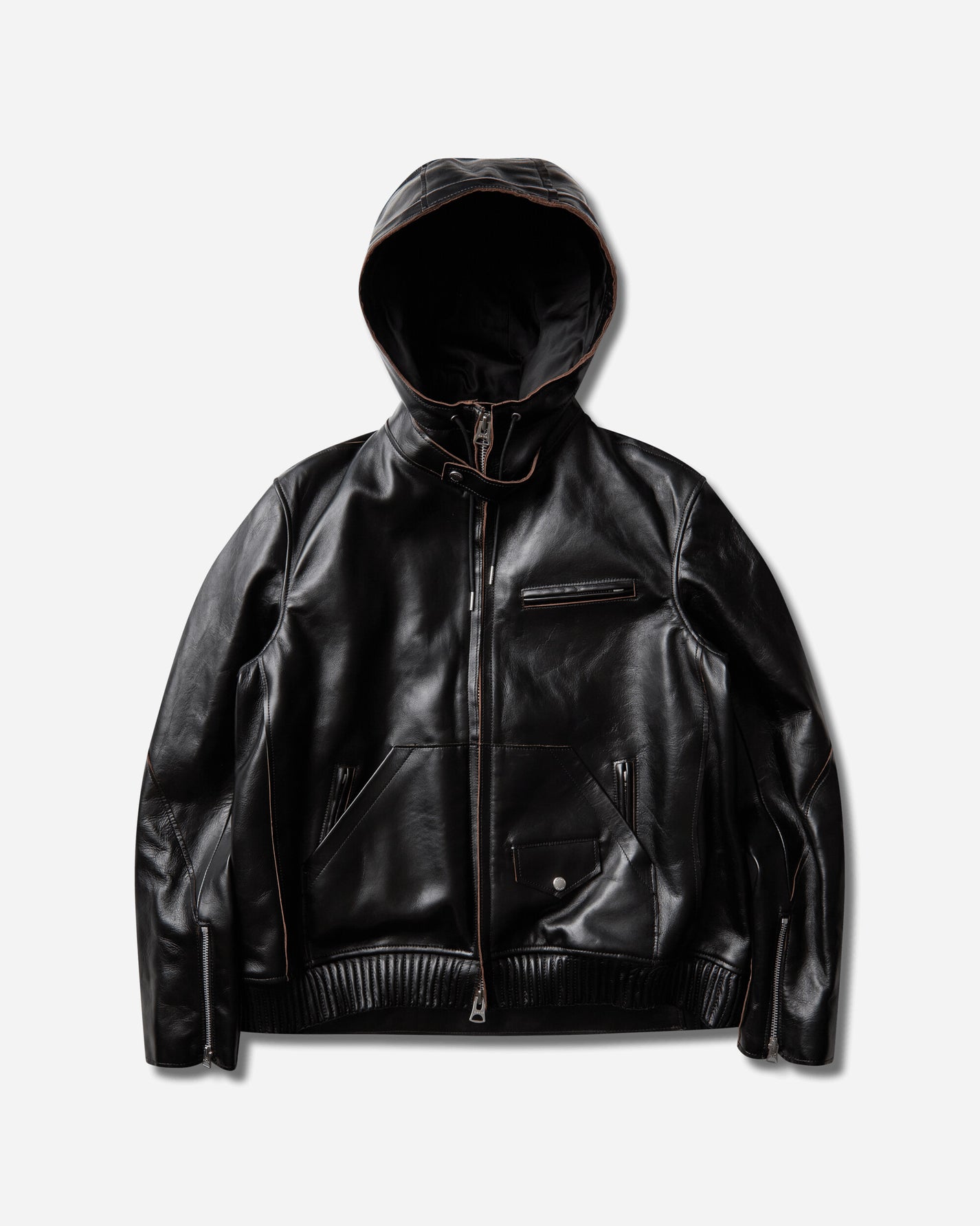 sacai Leather Blouson Black Coats and Jackets Leather Jackets 26-04051M 001